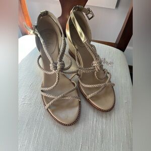 Cole Haan Braided Gold Wedge
